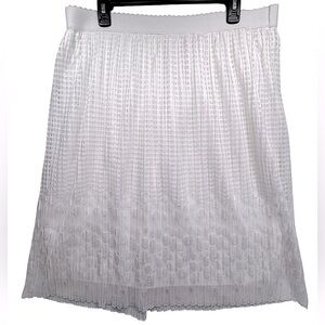 Vintage Y2K White Midi Skirt Mesh Lace Knee Length Metro Wear Fairy Feminine 1X